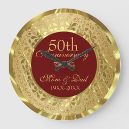 Mousserend Gold Damask 50th Wedding Jubileum Grote Klok