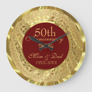 Mousserend Gold Damask 50th Wedding Jubileum Grote Klok