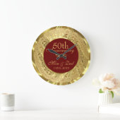 Mousserend Gold Damask 50th Wedding Jubileum Grote Klok (Huis)