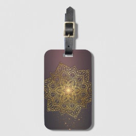 Mousserend Gold Mandala Bagagelabel