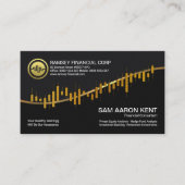 Mousserend Gold Stock Exchange Graph Financial Visitekaartje (Voorkant)