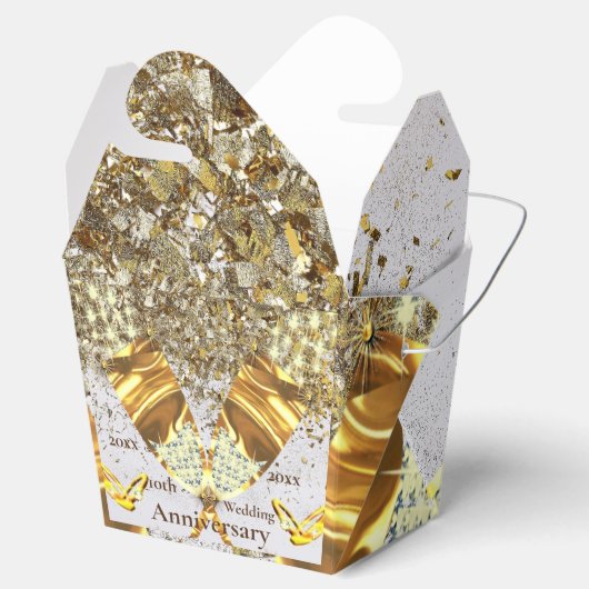 Mousserend goud 10e trouwdag bedankdoosjes (Geopend)