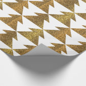 Mousserend goud en witte kerstboom cadeaupapier (Hoek)