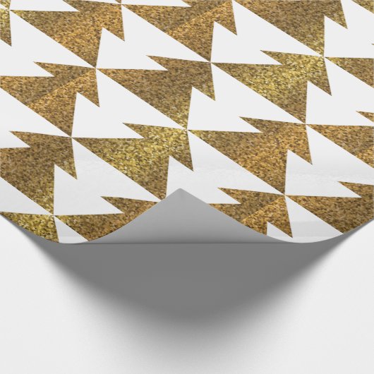 Mousserend goud en witte kerstboom cadeaupapier (Hoek)