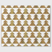 Mousserend goud en witte kerstboom cadeaupapier (Vlak)