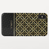 Mousserend goud en zwart geometrisch patroon Case-Mate iPhone case (Achterkant (horizontaal))