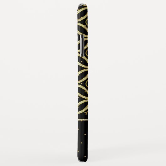 Mousserend goud en zwart geometrisch patroon Case-Mate iPhone case (Achterkant/rechts)