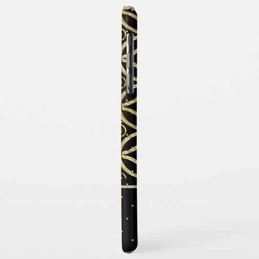 Mousserend goud en zwart geometrisch patroon Case-Mate iPhone case (Achterkant/links)