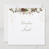 Mousserend goud Floral Chuppah Canopy Wedding Kaart (Achterkant)