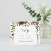 Mousserend goud Floral Chuppah Canopy Wedding RSVP Kaartje (Staand voorkant)