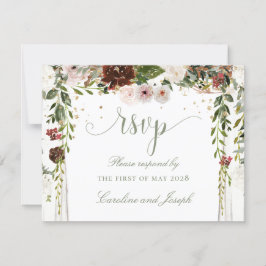 Mousserend goud Floral Chuppah Canopy Wedding RSVP Kaartje