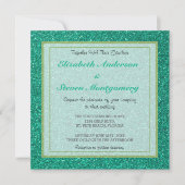 Mousserend Green Glitter Texture Wedding Kaart (Voorkant)