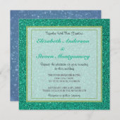Mousserend Green Glitter Texture Wedding Kaart (Voorkant / Achterkant)