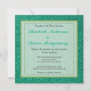 Mousserend Green Glitter Texture Wedding Kaart