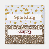 mousserend/grimspat/sterren2 Inch Square Magnet (Voorkant)