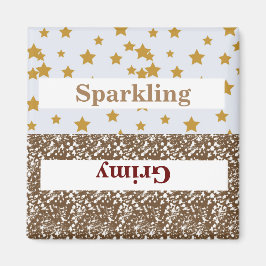 mousserend/grimspat/sterren2 Inch Square Magnet