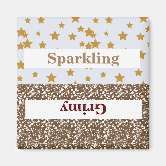 mousserend/grimspat/sterren2 Inch Square Magnet (Voorkant)