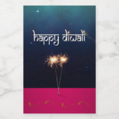 Mousserend Happy Diwali - Etiket voor voedselverpa (Enkel label)