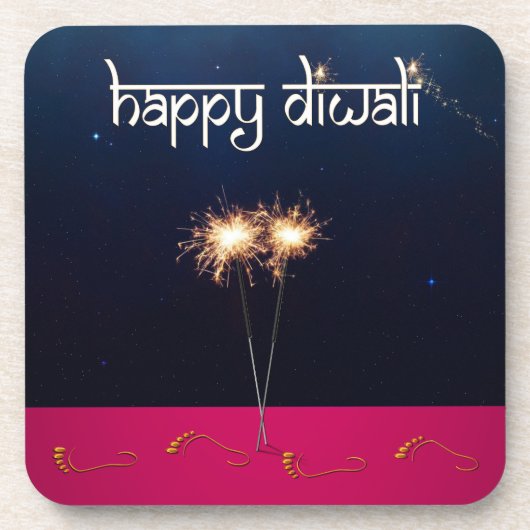 Mousserend Happy Diwali - Onderzetter van plastic (Voorkant)
