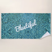 Mousserend helder blauw water strandlaken (Voorkant)