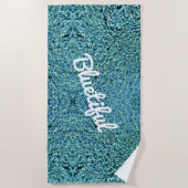 Mousserend helder blauw water strandlaken (Voorkant)