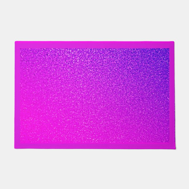 Mousserend Hot Pink Paars Glitter Ombre Girly Cute Deurmat (Voorkant)