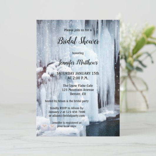 Mousserend Ice Crystals Winter Vrijgezellenfeest Kaart (Staand voorkant)