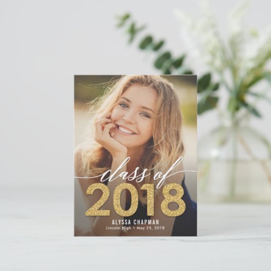 Mousserend Jaar Afstuderen Briefkaart (Staand voorkant)