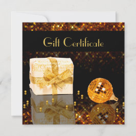 Mousserend kerstcadeaubon met gouden kerst