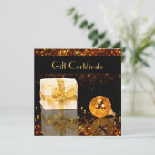 Mousserend kerstcadeaubon met gouden kerst (Staand voorkant)