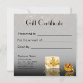 Mousserend kerstcadeaubon met gouden kerst (Achterkant)