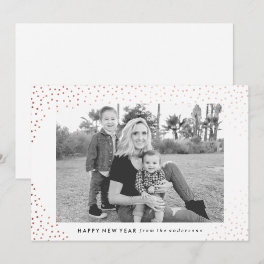 Mousserend nieuwjaar | Vakantieknopkaart Feestdagenkaart (Voorkant / Achterkant)