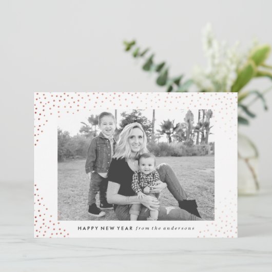 Mousserend nieuwjaar | Vakantieknopkaart Feestdagenkaart (Staand voorkant)