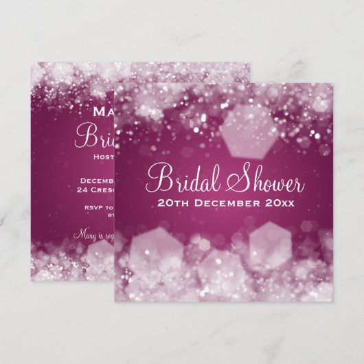 Mousserend Night Plum Elegant Vrijgezellenfeest Kaart (Voorkant / Achterkant)