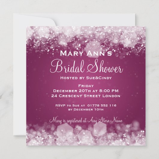 Mousserend Night Plum Elegant Vrijgezellenfeest Kaart (Achterkant)