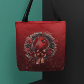 Mousserend rood met rode kardinaal Kerstmis Tote Bag