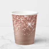 Mousserend Roos Glittery Gold Glam Name Papieren Bekers (Achterkant)