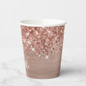 Mousserend Roos Glittery Gold Glam Name Papieren Bekers (Links)