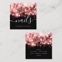 Mousserend Roos Gold Licht Nails-technicus  Vierkante Visitekaartje