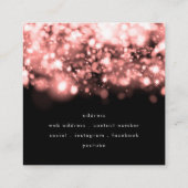 Mousserend Roos Gold Licht Nails-technicus  Vierkante Visitekaartje (Achterkant)