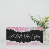 mousserend roze cadeaubon (Staand voorkant)