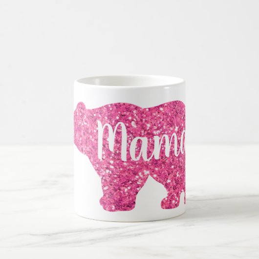 Mousserend roze glitter Mama, ontwerp beer Koffiemok (Center)
