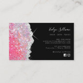 mousserend roze glitter textuur visitekaartje (Achterkant)