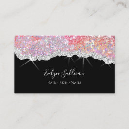 mousserend roze glitter textuur visitekaartje