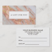 Mousserend Roze Marmer Abstract Cadeaubon Kortingskaartje (Voorkant / Achterkant)