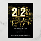 Mousserend, vuurwerk en nieuwjaarsfeest folie uitnodiging (Voorkant)