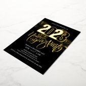 Mousserend, vuurwerk en nieuwjaarsfeest folie uitnodiging (Gedraaid)