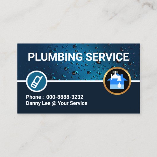 mousserend waterdruppelleiding visitekaartje (Voorkant)