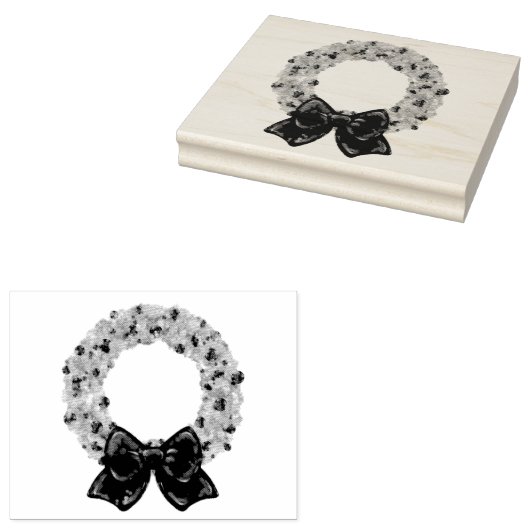 Mousserend Wreath Rubberstempel (Gestempeld)