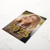 Mousserend Year Folie Afstuderen Foto Announce Folie Uitnodiging (Gedraaid)